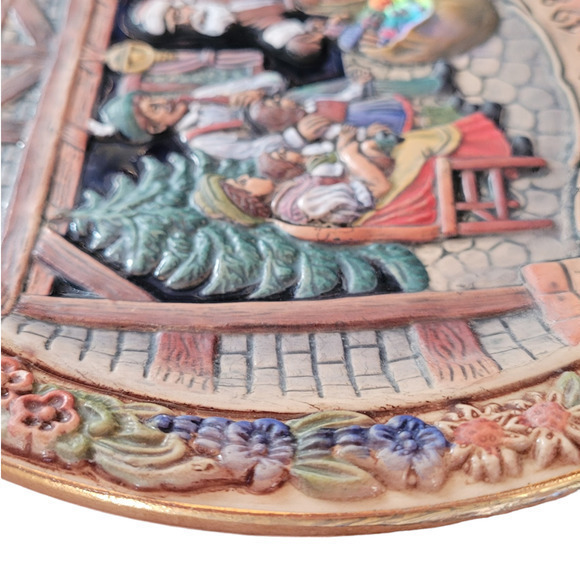 Vintage Christmas Western Germany Weihnachten Salt Glaze 1984 Wall Décor Plate - Picture 8 of 13